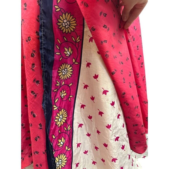 Bohemian Floral Print Asymmetrical Wrap Skirt Womens Size M - Picture 3 of 4